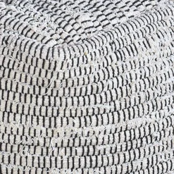 * Honeybloom Black & Cream Pouf Discount Online< Ottomans & Poufs