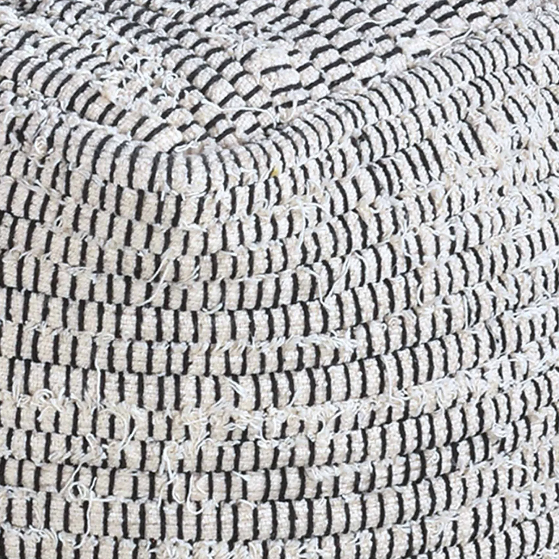 * Honeybloom Black & Cream Pouf Discount Online< Ottomans & Poufs