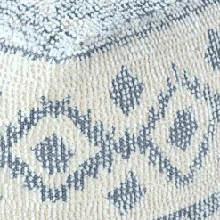 * Honeybloom Blue & Cream Pouf Low Price< Ottomans & Poufs