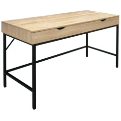 * Honeybloom Burnaby 2-Drawer Wood & Metal Desk Good Quality< Office
