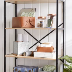 * Honeybloom Burnaby 4-Tier Wood & Metal Shelf Opening Sales< Office