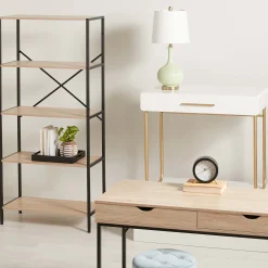 * Honeybloom Burnaby 4-Tier Wood & Metal Shelf Opening Sales< Office