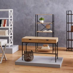 * Honeybloom Burnaby 4-Tier Wood & Metal Shelf Opening Sales< Office