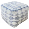 * Honeybloom Diana Blue & White Diamond Patterned Pouf Promotion< Ottomans & Poufs