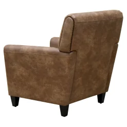 * Honeybloom Dylan Brown Faux Leather Arm Chair Flash Sale< Accent Chairs