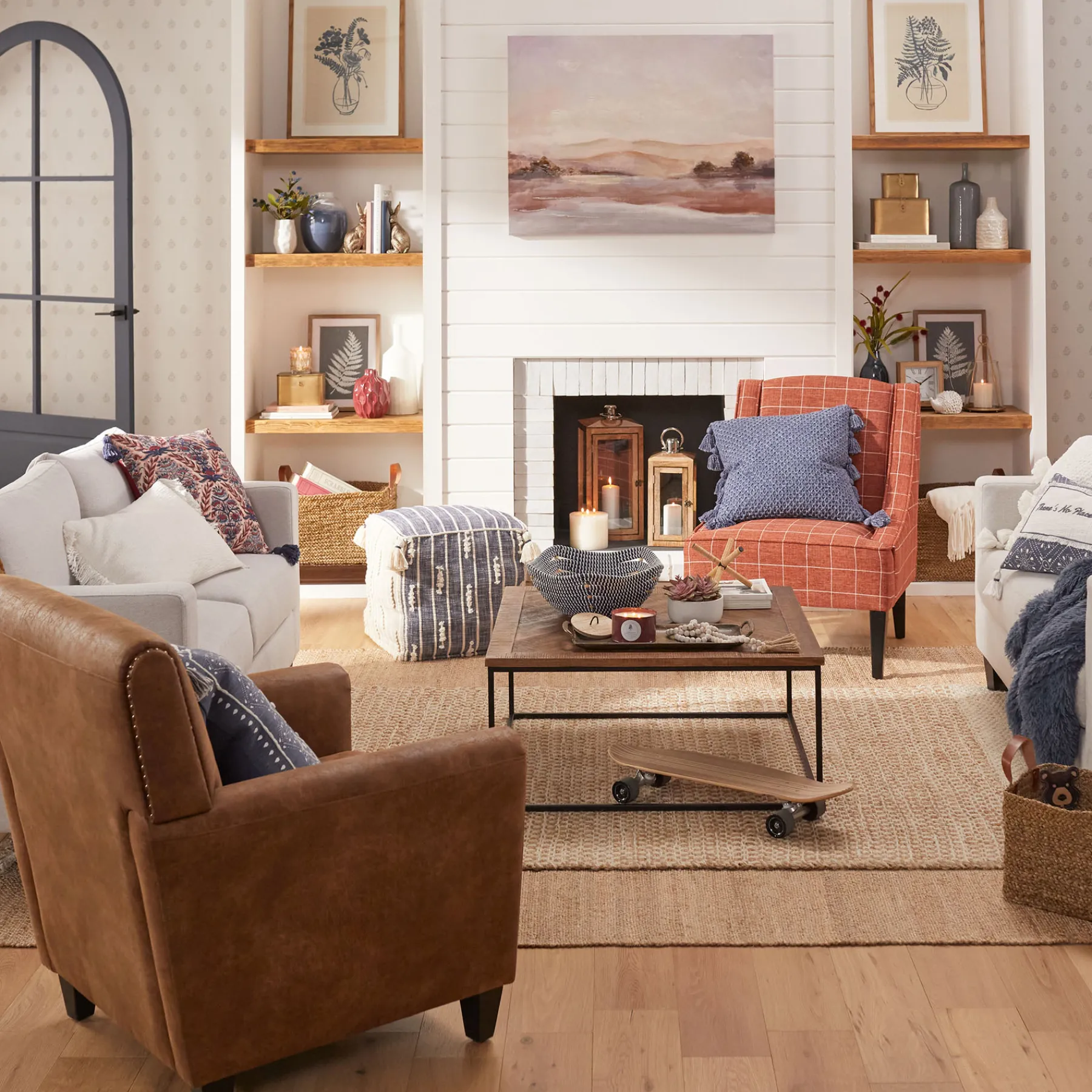 * Honeybloom Dylan Brown Faux Leather Arm Chair Flash Sale< Accent Chairs