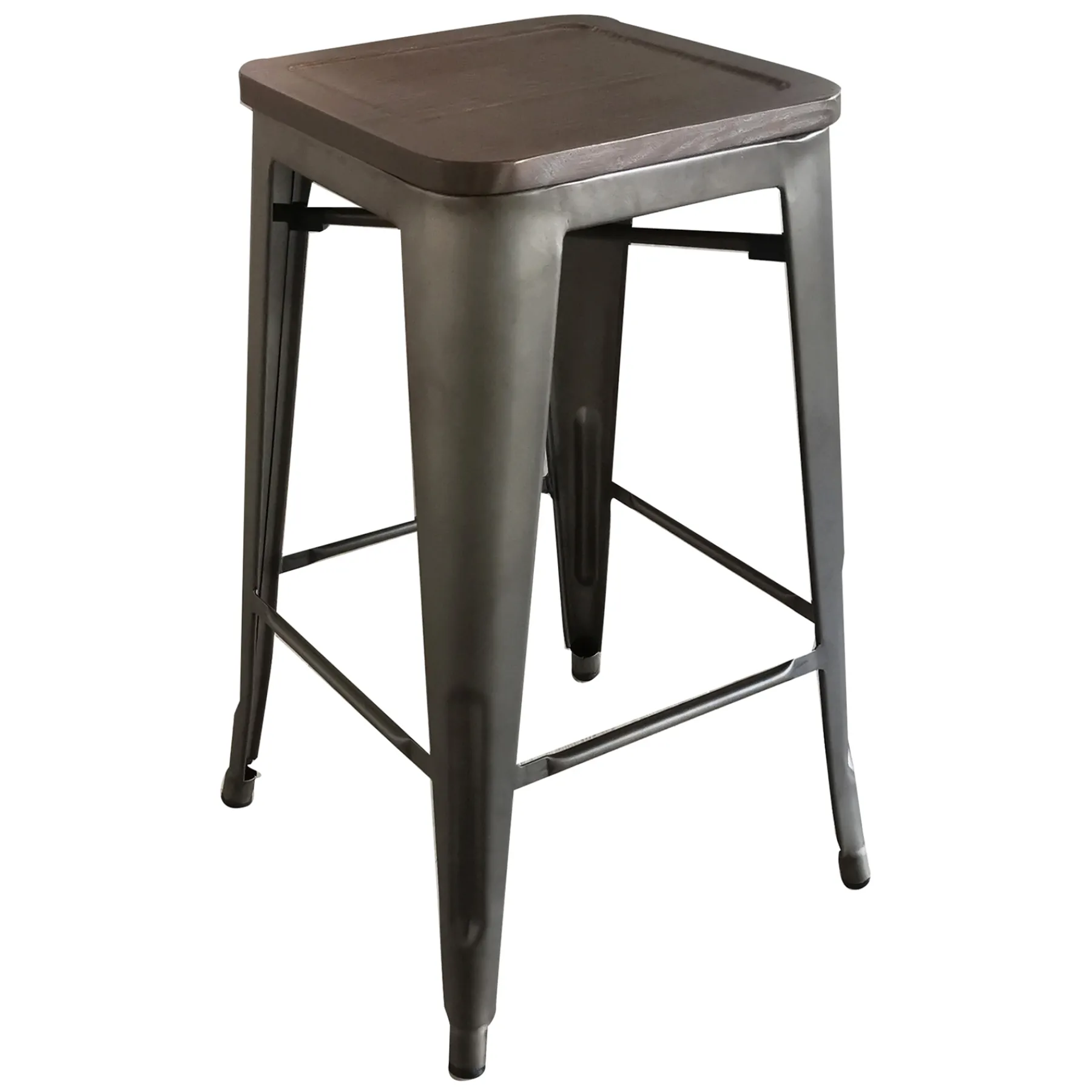 * Honeybloom Ennis Metal Barstool With Wooden Seat, 29 Featured< Barstools