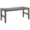 * Honeybloom Faux Leather Dark Grey Strap Bench Clearance< Benches