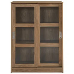 * Honeybloom Fullerton 3-Shelf Sliding Door Cabinet Outlet< Cabinets & Chests