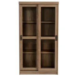 * Honeybloom Fullerton 4-Shelf Sliding Door Cabinet Gift Selection< Cabinets & Chests
