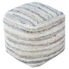 * Honeybloom Grey & Cream Pouf Opening Sales< Ottomans & Poufs