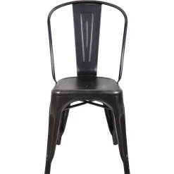 * Honeybloom Idris Black Metal Dining Chair Good Quality< Dining Chairs & Benches