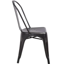 * Honeybloom Idris Black Metal Dining Chair Good Quality< Dining Chairs & Benches