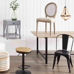 * Honeybloom Idris Black Metal Dining Chair Good Quality< Dining Chairs & Benches