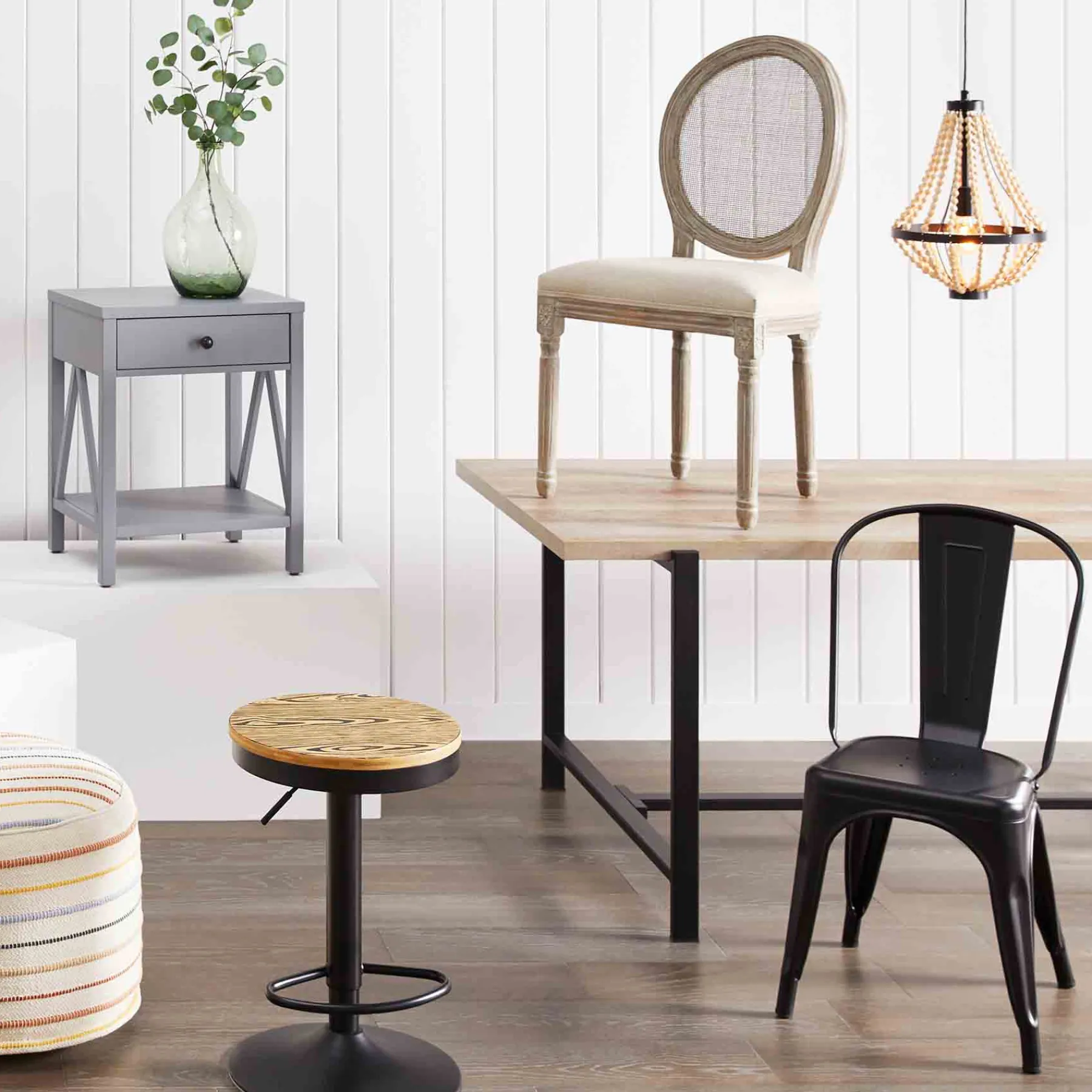 * Honeybloom Idris Black Metal Dining Chair Good Quality< Dining Chairs & Benches