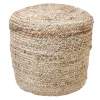 * Honeybloom Karson Jute Pouf Exquisite Gifts< Ottomans & Poufs