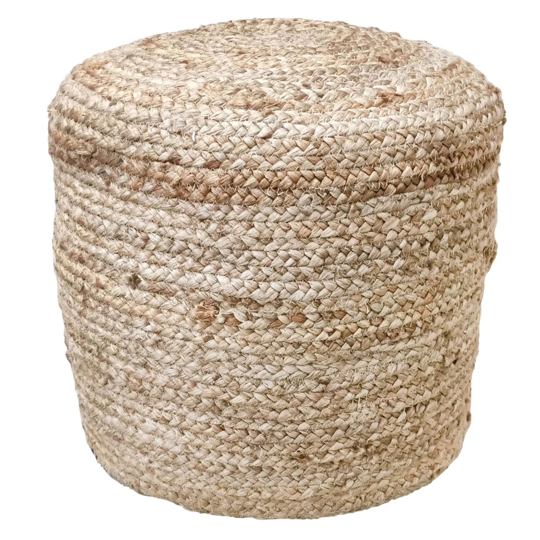* Honeybloom Karson Jute Pouf Exquisite Gifts< Ottomans & Poufs