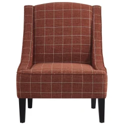 * Honeybloom Kayson Paprika Plaid Accent Chair Low Price< Accent Chairs