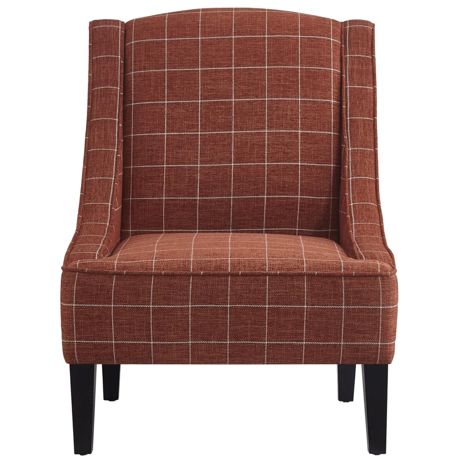 * Honeybloom Kayson Paprika Plaid Accent Chair Low Price< Accent Chairs