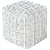 * Honeybloom Knots Cream Pouf Exquisite Gifts< Ottomans & Poufs