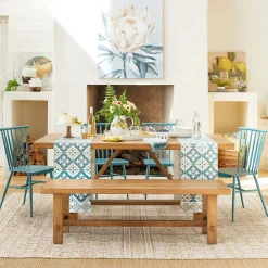 * Honeybloom Massena Natural Wood Dining Bench, 60 Cheaper< Dining Chairs & Benches