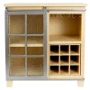 * Honeybloom Suzanne Barn Door Wine Cabinet Featured< Baker'S Racks & Bar Carts