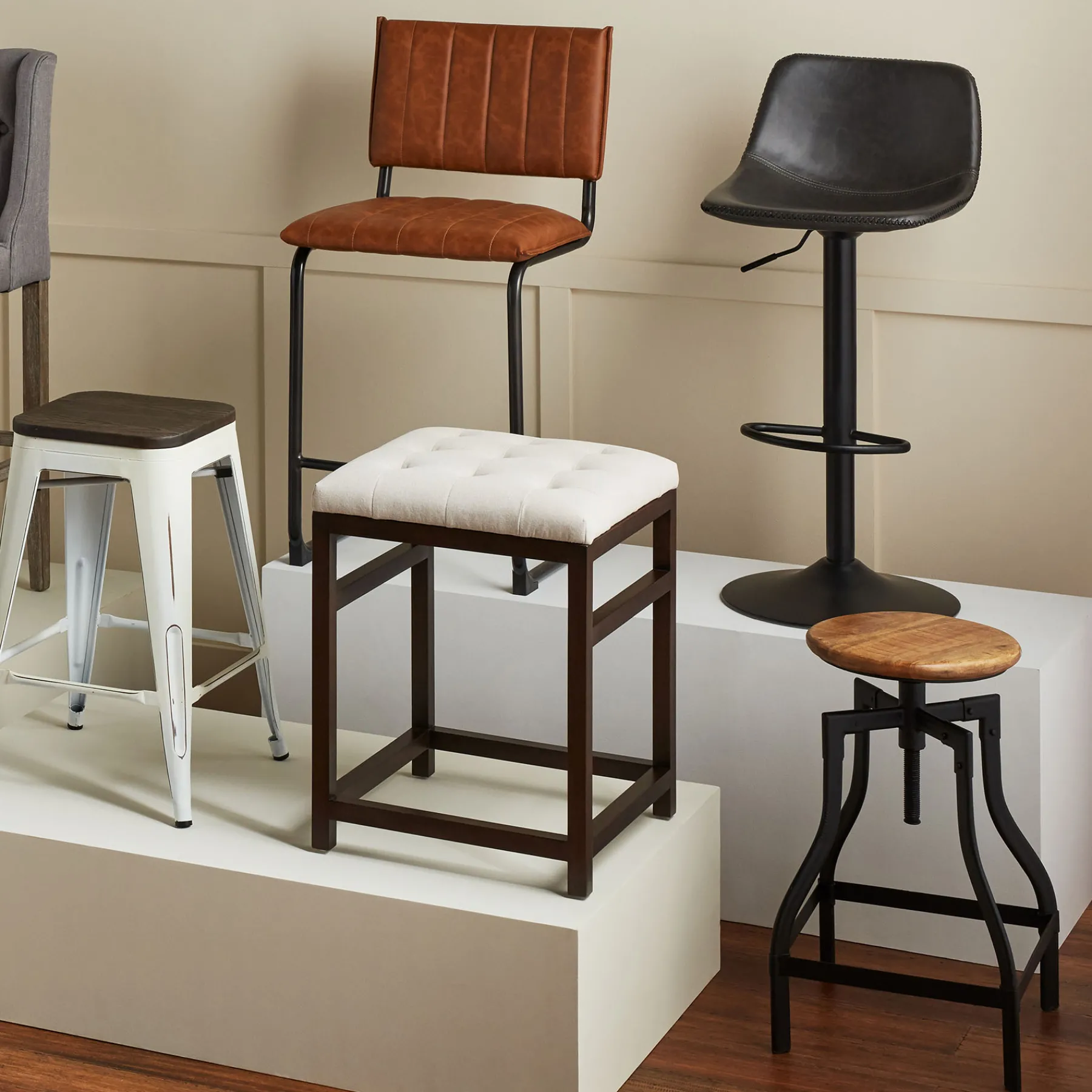 * Honeybloom Waco Adjustable Backless Barstool Good Quality< Barstools