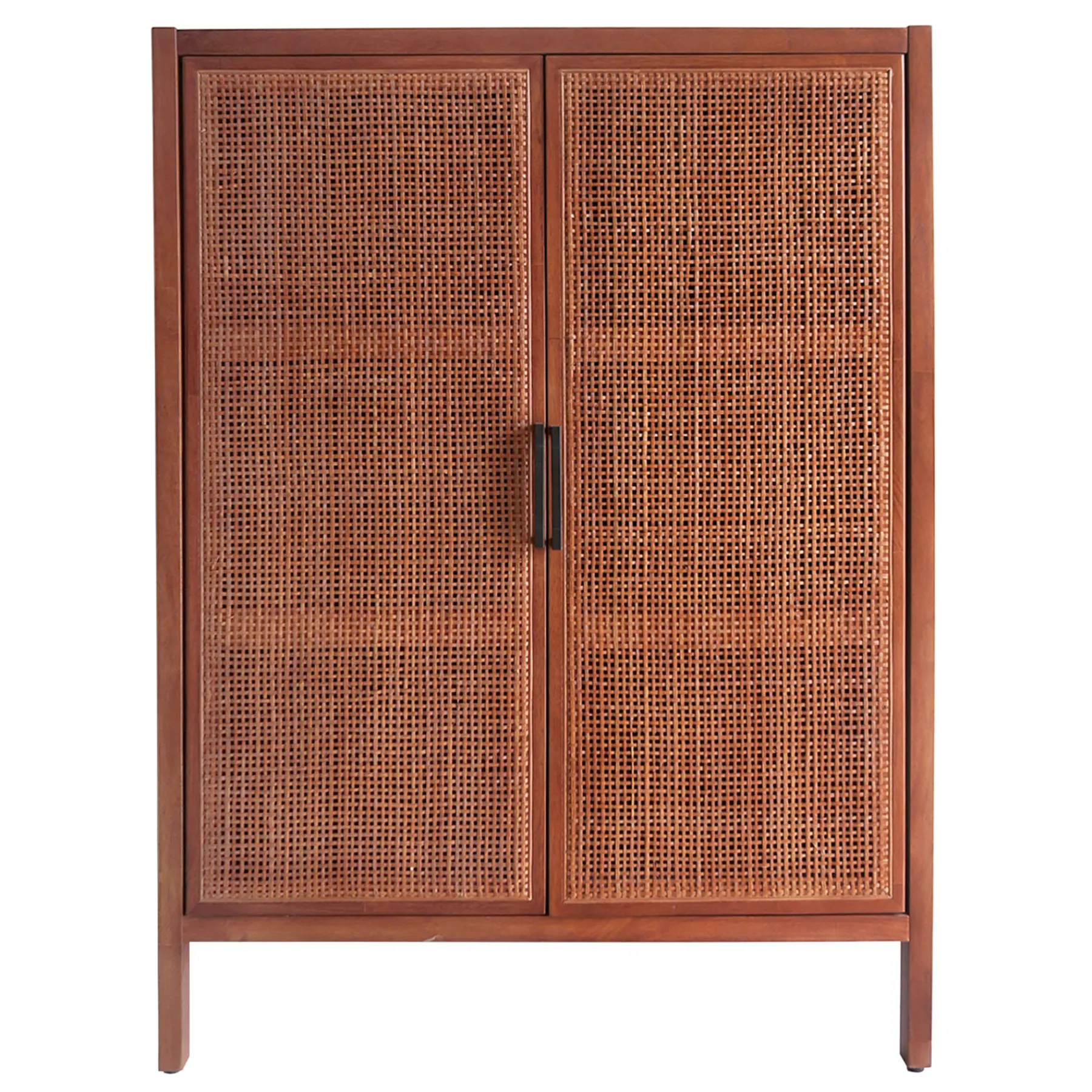 * Honeybloom Wood Rattan Door Cabinet Premium< Cabinets & Chests