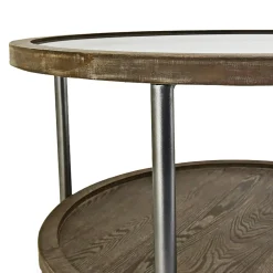 * Hudson Glass-Top Round Coffee Table Cheaper< Coffee & End Tables