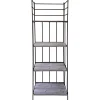 * 63In. Metal Baker Rack With Folding Wood Top Shelves Featured< Baker'S Racks & Bar Carts