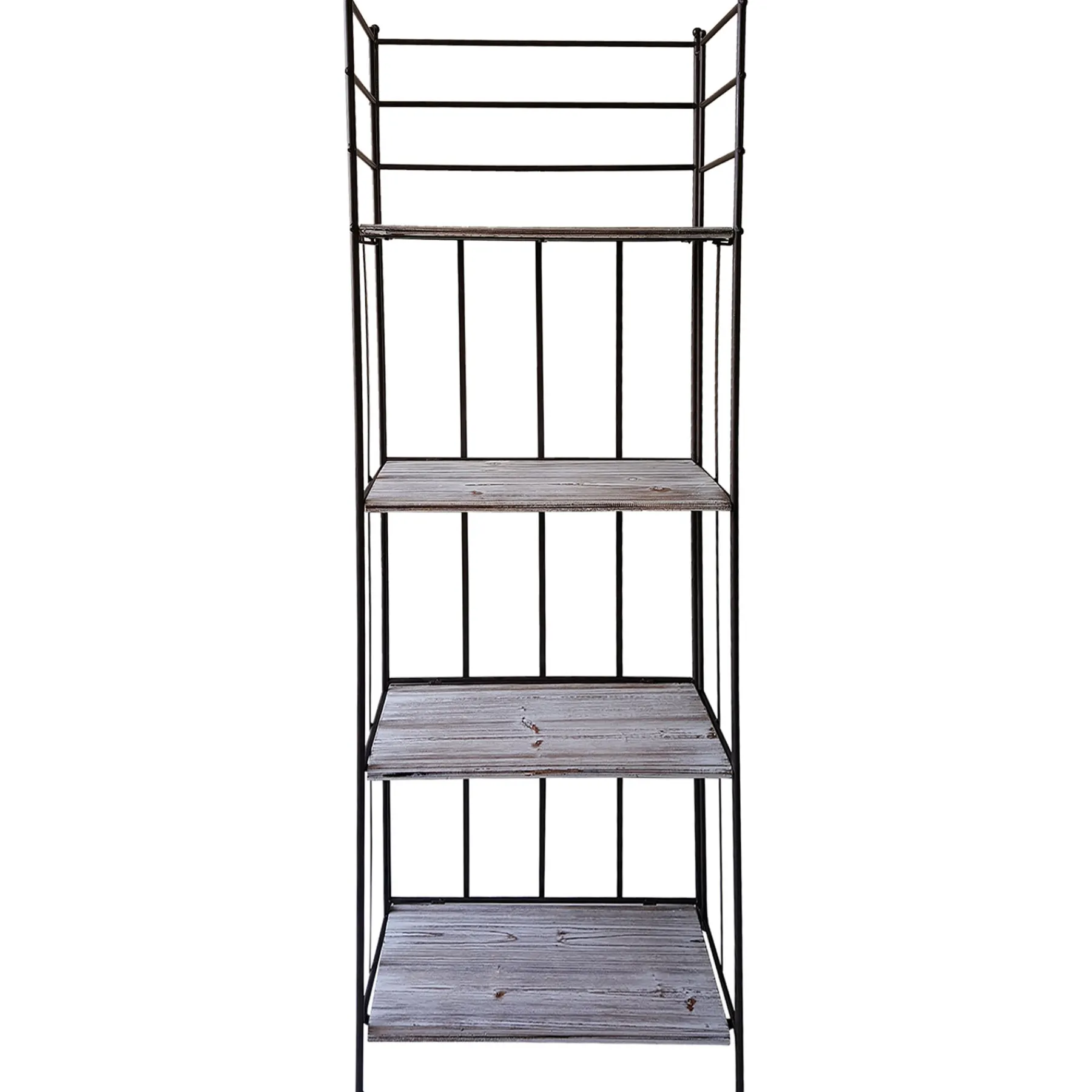 * 63In. Metal Baker Rack With Folding Wood Top Shelves Featured< Baker'S Racks & Bar Carts