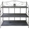 * 40In. Rustic Metal Rack With Folding Wood Top Shelves Outlet< Baker'S Racks & Bar Carts