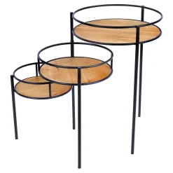 * 35In Wood And Metal Folding Stand Cheaper< Plant Stands