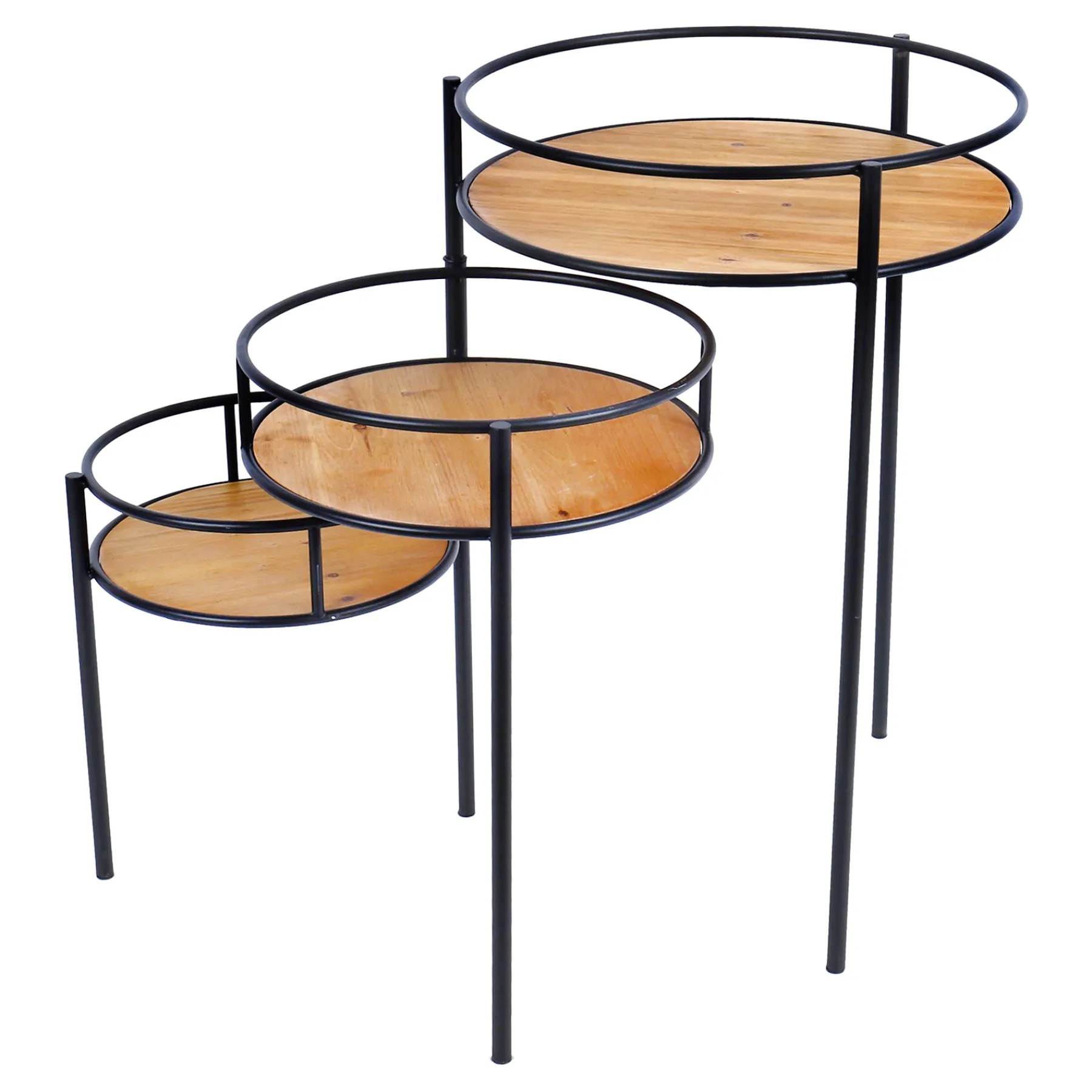 * 35In Wood And Metal Folding Stand Cheaper< Plant Stands