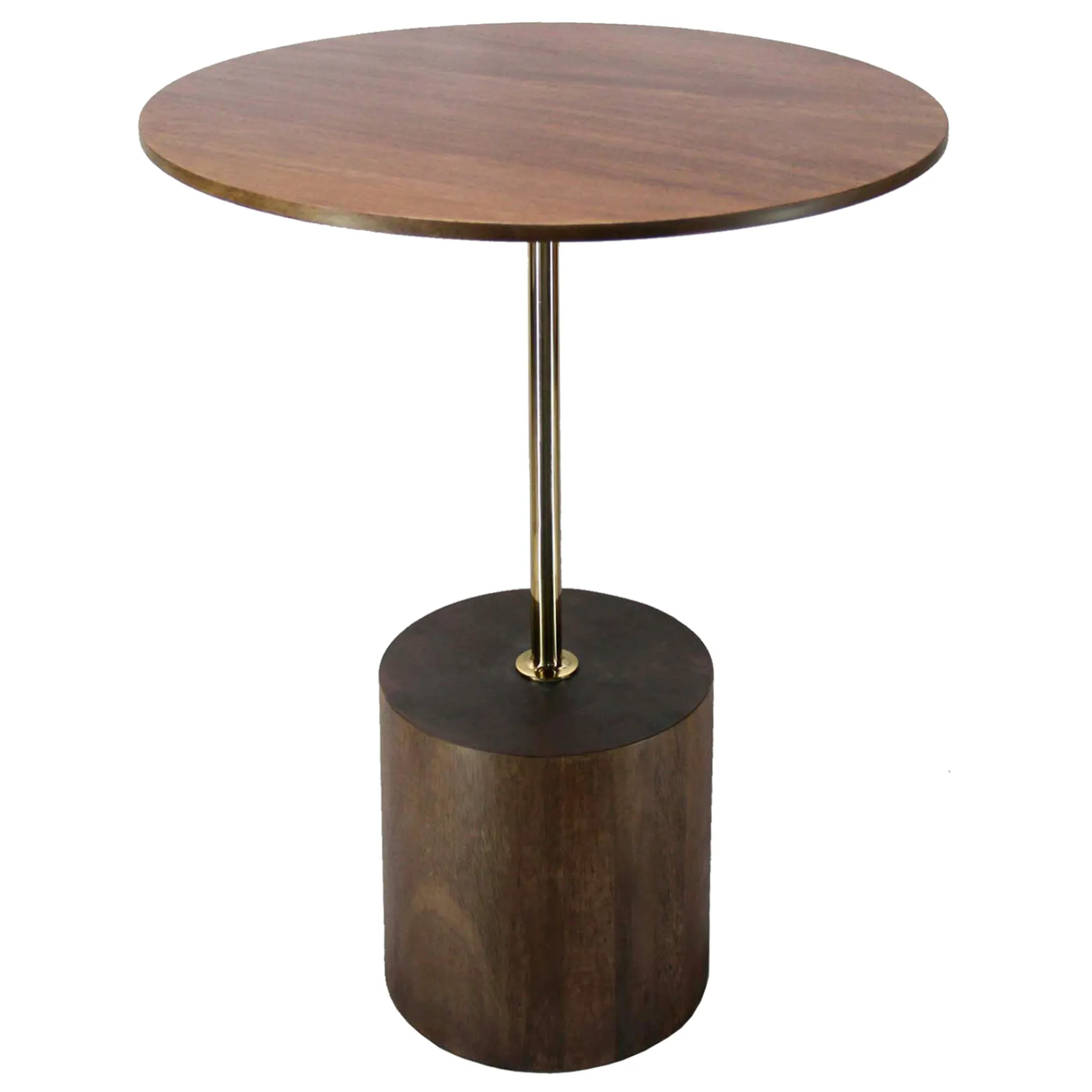 * 23In Wood W Gold Drink Table Discount< Accent Tables