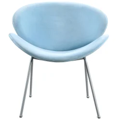 * Jagger Accent Chair With Silver Metal Legs, Blue Outlet< Accent Chairs