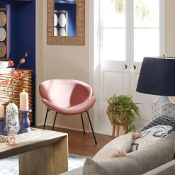 * Jagger Chair With Black Metal Legs, Rose Opening Sales< Accent Chairs