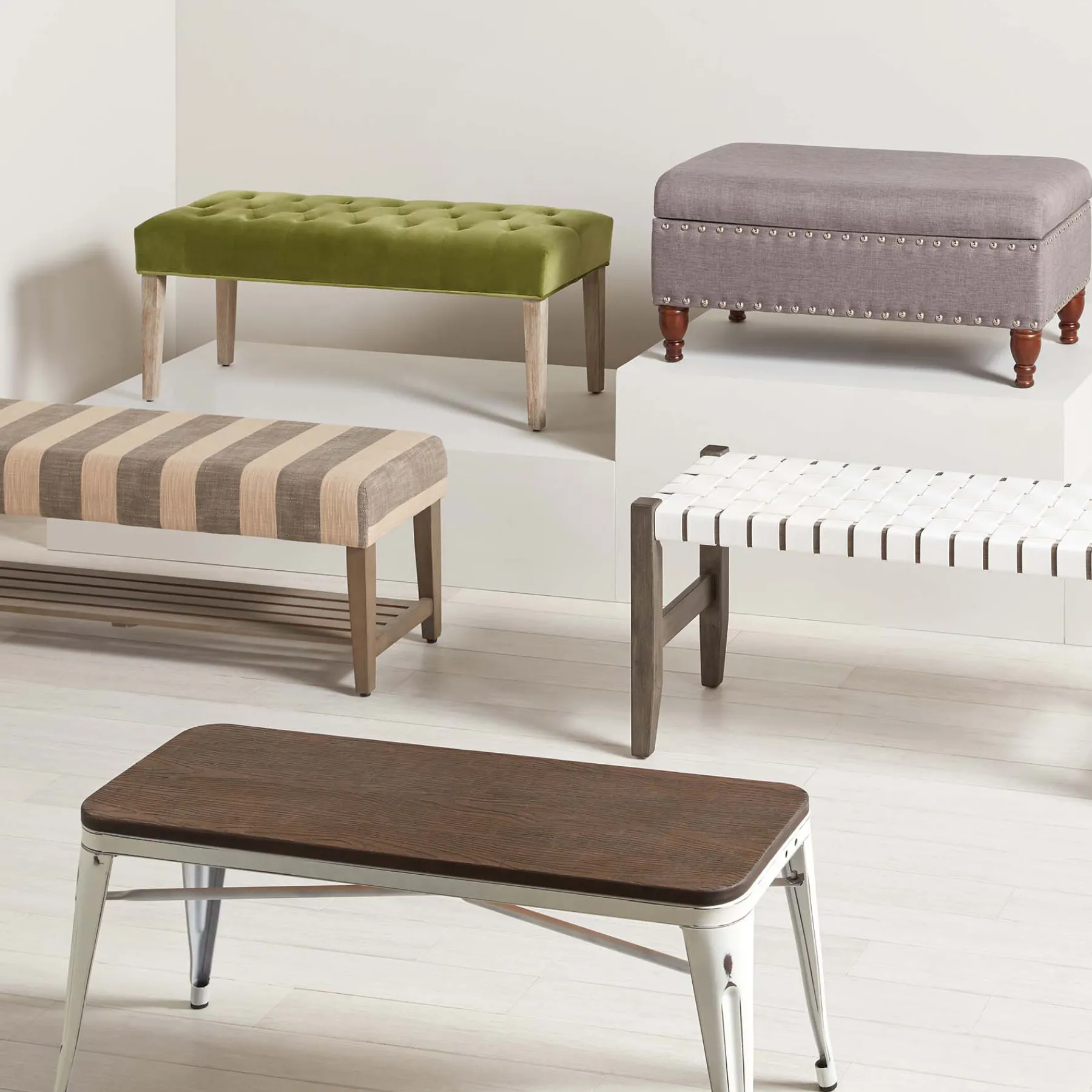 * Jasmine Charcoal Grey Upholstered Storage Bench With Nail Heads Discount Online< Stools & Benches