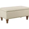 * Jasmine Linen Storage Ottoman, Natural Less Expensive< Stools & Benches