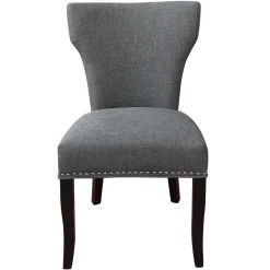 * Jhene Ii Grey Studded Back Dining Chair Low Price< Dining Chairs & Benches