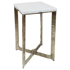 * Judd Grey Accent Table With Marble Top Exquisite Gifts< Accent Tables