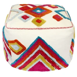 * Kalki Embroidered Pouf Gift Selection< Ottomans & Poufs