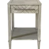 * Kate 1 Drawer 1 Shelf Parquet Wood Side Table Discount Online< Accent Tables