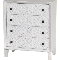 * Laci White 4 Drawer Cabinet Fashion< Bedroom