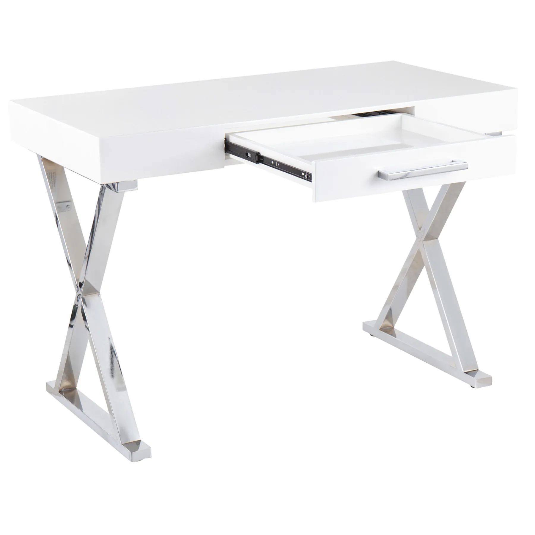 * Laila Ali Astrid Chrome Desk Bargain Sale< Office