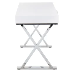 * Laila Ali Astrid Chrome Desk Bargain Sale< Office