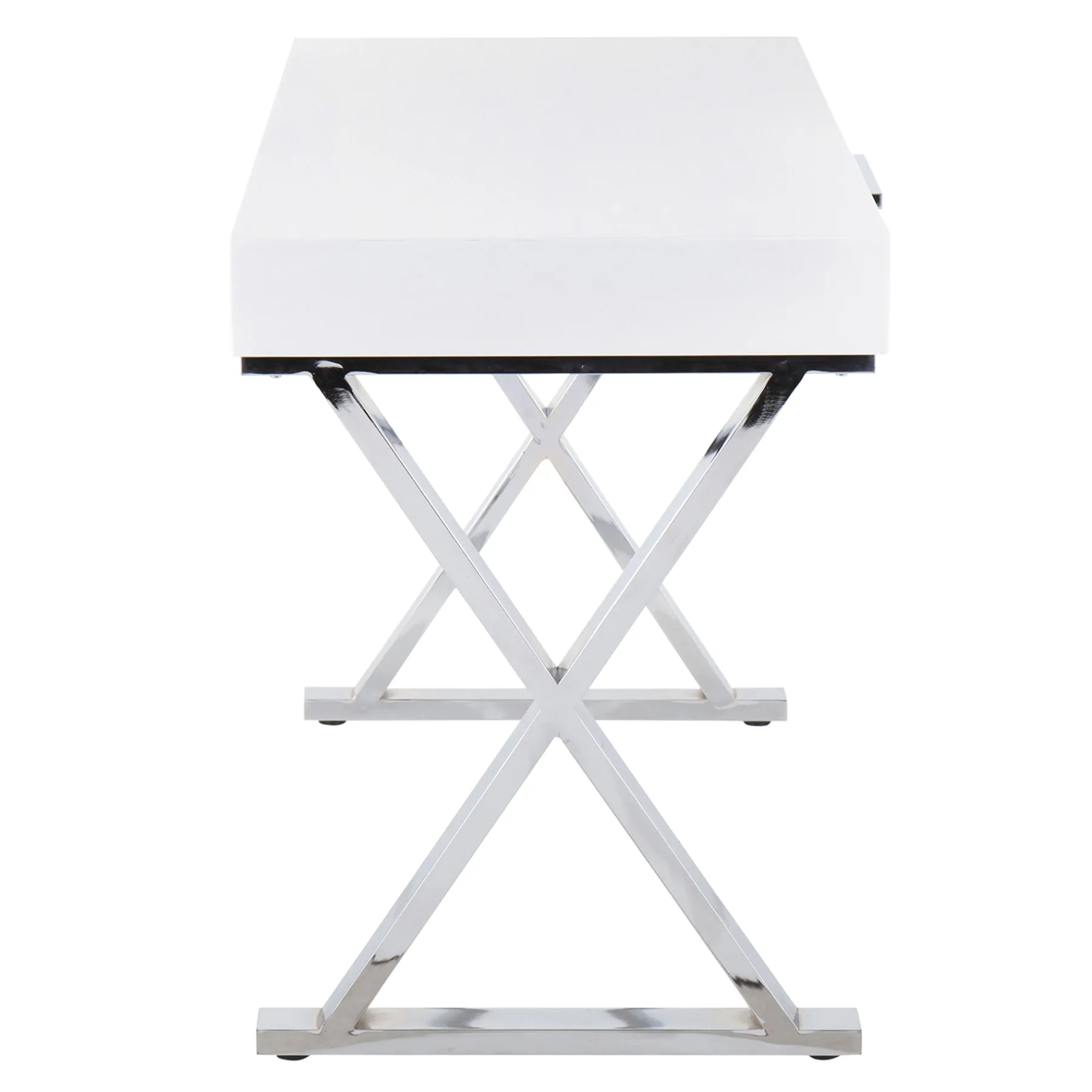 * Laila Ali Astrid Chrome Desk Bargain Sale< Office