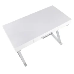 * Laila Ali Astrid Chrome Desk Bargain Sale< Office
