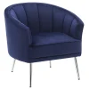 * Laila Ali Avani Blue Velvet Accent Chair Opening Sales< Accent Chairs