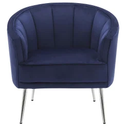 * Laila Ali Avani Blue Velvet Accent Chair Opening Sales< Accent Chairs